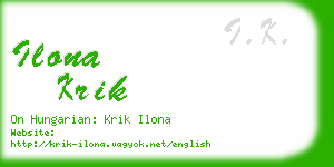 ilona krik business card